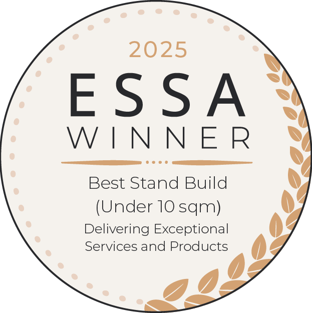 ESSA 2025 winner for best stand build under 10sqm accreditation