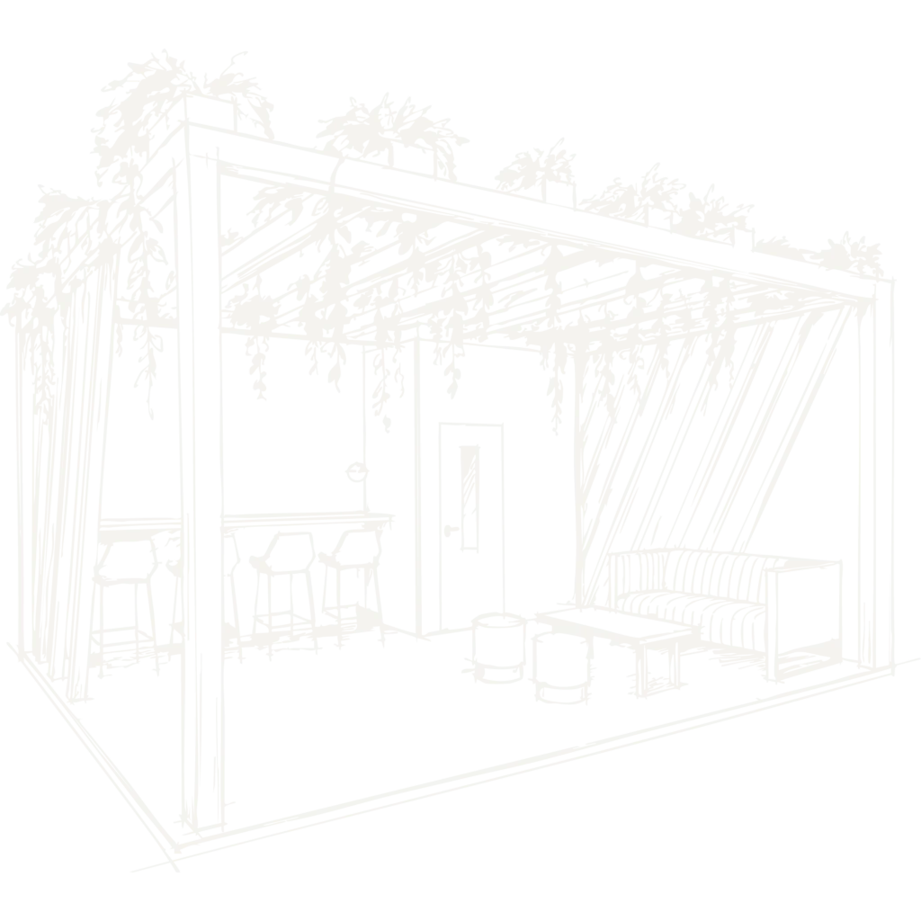 CUSTOM - bespoke exhibition stand designed and built by Rocket-X - line drawing