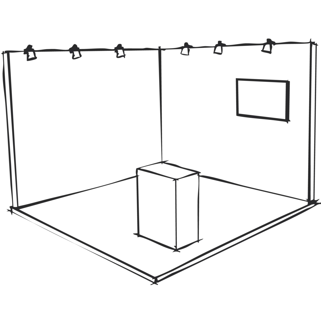 LITE shell scheme exhibition stand — line drawing