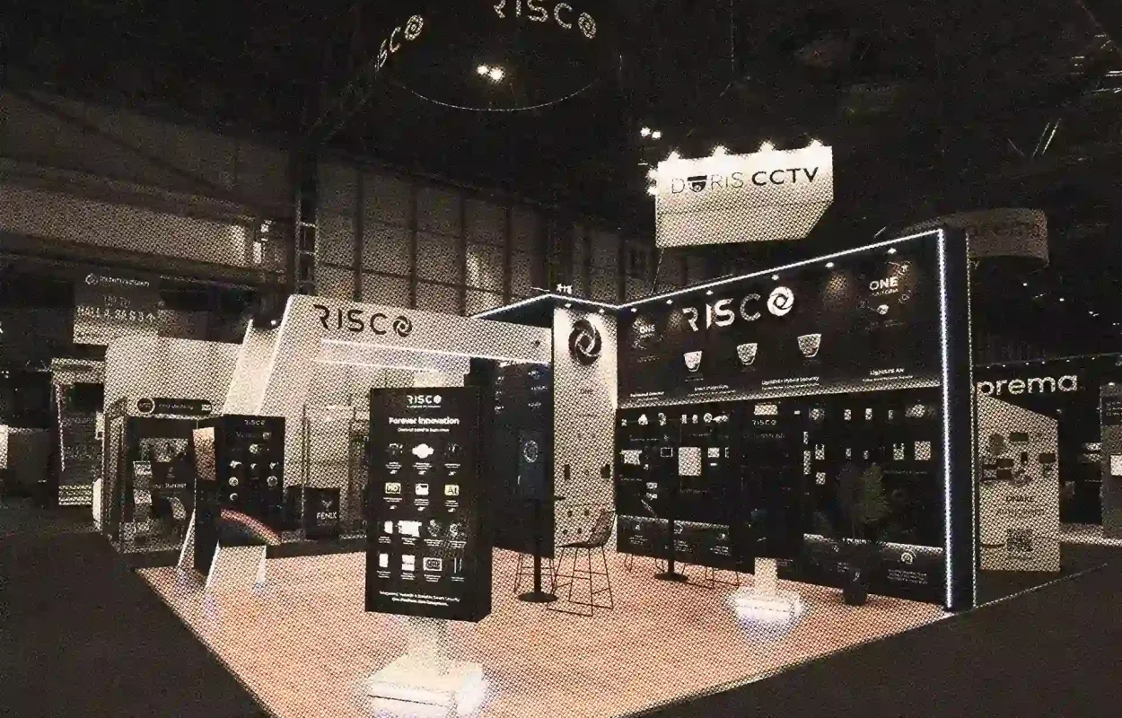 RISCO CUSTOM bespoke exhibition stand, designed and built by Rocket-X